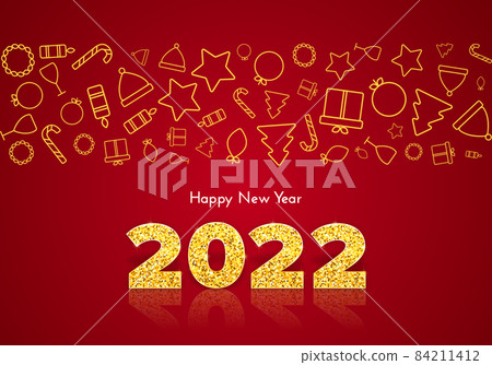 Holiday gift card Happy New Year 2022 84211412