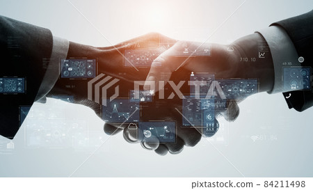 握手的商人企業網絡 84211498