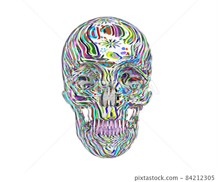 An abstract creative Skull isolated on white, 3d rendered 84212305