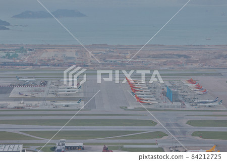 many planes stopped flight at Hong Kong International Airport 24 oct 2021 many planes stopped flight at Hong Kong International Airport 24 oct 2021 84212725