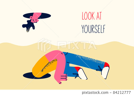 Guy look in hole find himself 84212777