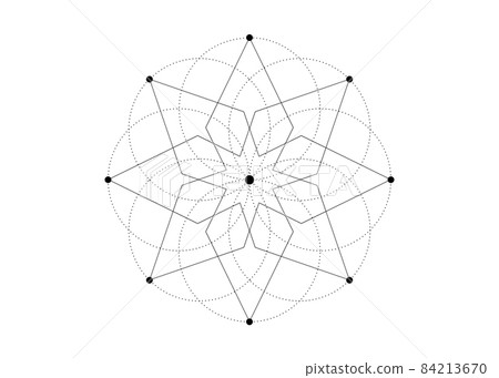 Sacred Geometry, eight pointed star. Logo icon Geometric mystic mandala of alchemy esoteric Seed of life. Vector black tattoo divine meditative amulet isolated on white background Sacred Geometry, eight pointed star. Logo icon Geometric mystic mandala of alchemy esoteric Seed of life. Vector black tattoo divine meditative amulet isolated on white background 84213670
