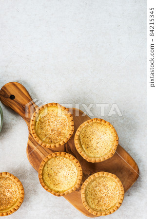 Egg Custard Tart, traditional English, Portuguese, Chinese desse 84215345