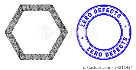Textured Zero Defects Stamp and Hatched... - Stock Illustration ...