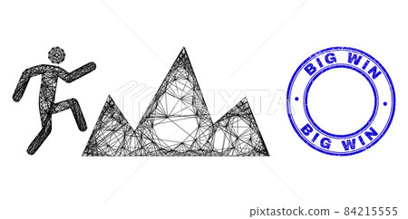Textured Big Win Seal and Net Irregular Mesh Climb Rocks Icon Textured Big Win Seal and Net Irregular Mesh Climb Rocks Icon 84215555