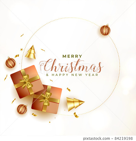 merry christmas and new year realistic greeting... - Stock Illustration ...