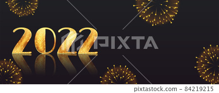 golden new year background with bursting fireworks golden new year background with bursting fireworks 84219215