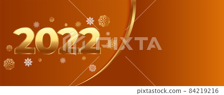 golden new year 2022 effect with snowflakes and text space golden new year 2022 effect with snowflakes and text space 84219216