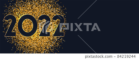 2022 new year banner in golden glitter style 2022 new year banner in golden glitter style 84219244