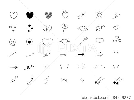 Hand-painted hearts and arrows, effect icon set Hand-painted hearts and arrows, effect icon set 84219277