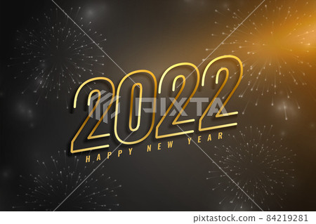 2022 happy new year golden shiny background design 84219281