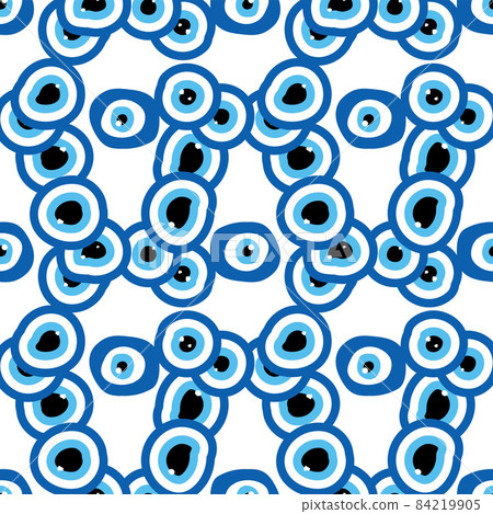 Seamless pattern with Turkish evil eye bead. Good luck. Turkish tile. Oriental ottoman design for wallpapers, pattern fills, textile Seamless pattern with Turkish evil eye bead. Good luck. Turkish tile. Oriental ottoman design for wallpapers, pattern fills, textile 84219905