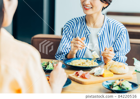 中間家庭主婦吃午飯 84220516