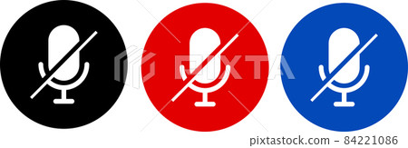 Colorful mute icon set. Microphone. Colorful mute icon set. Microphone. 84221086