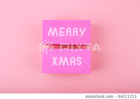 Trendy pink Merry Xmas minimal concept in light colors 84221153