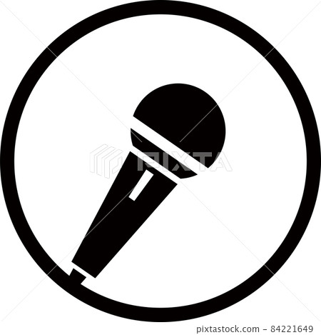 Microphone round icon - Stock Illustration [84221649] - PIXTA