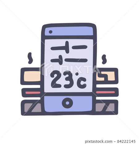 warm floor phone control color vector doodle simple icon warm floor phone control color vector doodle simple icon 84222145