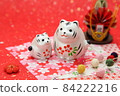 Tiger year, tiger year, zodiac, parent and child, new year's material, red background, facing each other 84222216