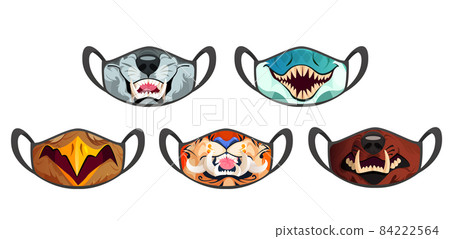 Medic masks with animal muzzles, scary roar beasts 84222564
