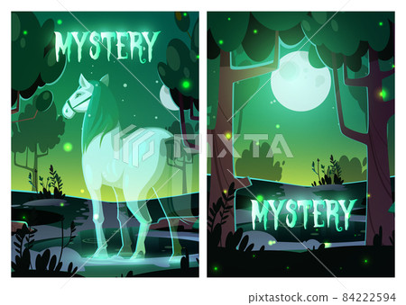 Mystery or horror cartoon posters with horse soul Mystery or horror cartoon posters with horse soul 84222594
