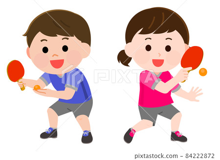Illustration of boys and girls playing table tennis Illustration of boys and girls playing table tennis 84222872