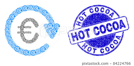 Scratched Hot Cocoa Badge and Euro Pay Again Recursive Mosaic of Self Icons Scratched Hot Cocoa Badge and Euro Pay Again Recursive Mosaic of Self Icons 84224766