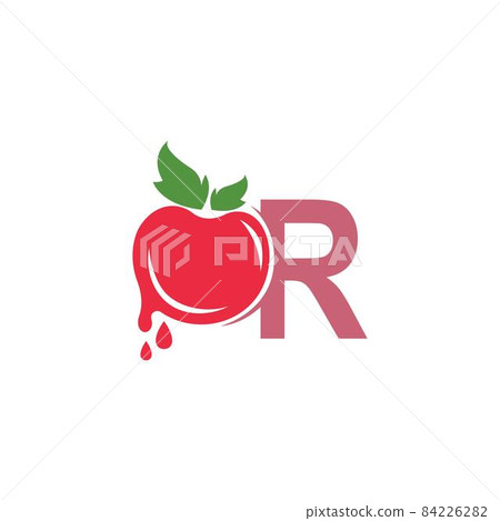 Letter R with tomato icon logo design template illustration 84226282