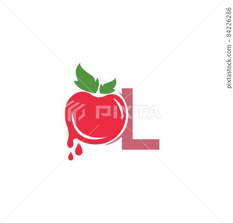 Letter L with tomato icon logo design template illustration 84226286