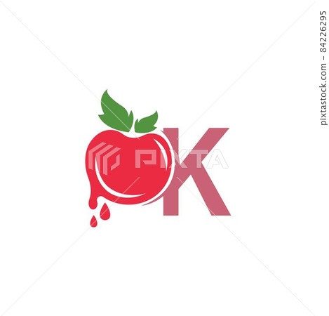 Letter K with tomato icon logo design template illustration 84226295
