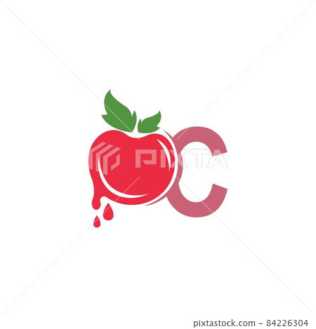 Letter C with tomato icon logo design template illustration Letter C with tomato icon logo design template illustration 84226304