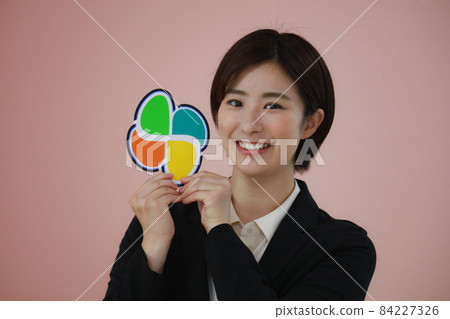 Woman with a senior citizen mark Woman with a senior citizen mark 84227326