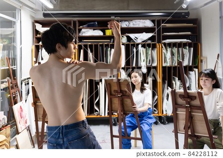 美大學生擺出裸體繪畫形象 84228112