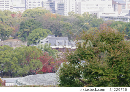 充滿秋色的廣島城周邊景色 84229736