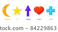 Colorful cartoon geometric forms icon set vector 84229863