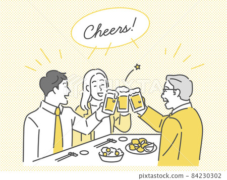 Image illustration material having a drinking party with colleagues at work 84230302