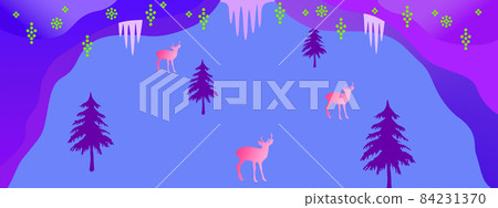 Forest deer and nuts, landscape background of trees Forest deer and nuts, landscape background of trees 84231370