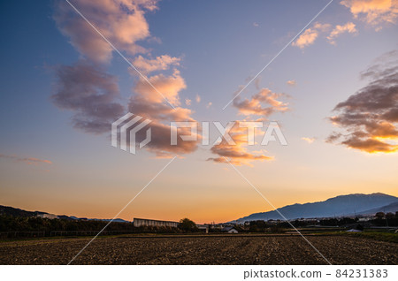 Rural landscape at dusk 84231383