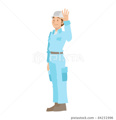 女地勤人員揮手 84231996