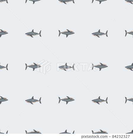 Seamless pattern shark on light gray background. Texture of marine fish for any purpose. Seamless pattern shark on light gray background. Texture of marine fish for any purpose. 84232327