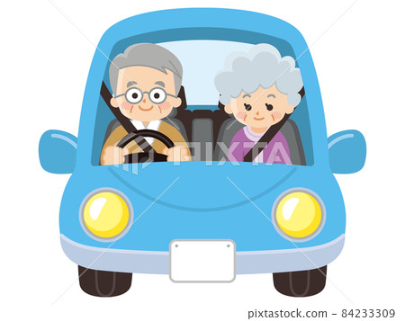 Senior couple driving a car Safe driving Traffic safety 84233309