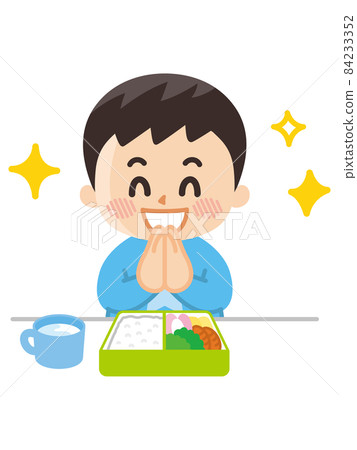 一個吃午餐盒的男孩 一個吃午餐盒的男孩 84233352