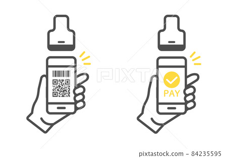 Cashless payment image illustration set 84235595