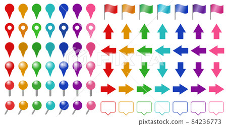 Map pins and arrows 84236773