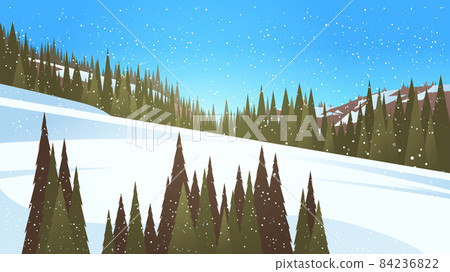 snowy mountains winter vacation ski resort concept beautiful landscape background horizontal 84236822