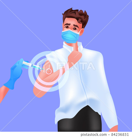 vaccine injection given to businessman patient successful covid-19 vaccination concept portrait vaccine injection given to businessman patient successful covid-19 vaccination concept portrait 84236831