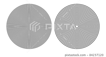 Circle concentric rings patterns. Design elements set. 84237120