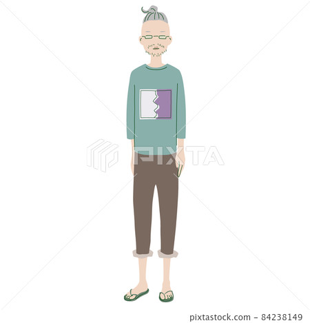 兩塊頭髮的時尚男士插畫素材 84238149