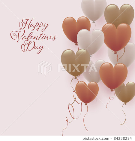 帶有暗色心形氣球的情人節背景 84238254