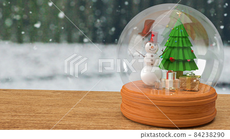 The glass ball winter seasonal Christmas decoration for holiday or celebration concept 3d rendering The glass ball winter seasonal Christmas decoration for holiday or celebration concept 3d rendering 84238290