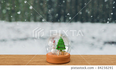The glass ball winter seasonal Christmas decoration for holiday or celebration concept 3d rendering The glass ball winter seasonal Christmas decoration for holiday or celebration concept 3d rendering 84238291